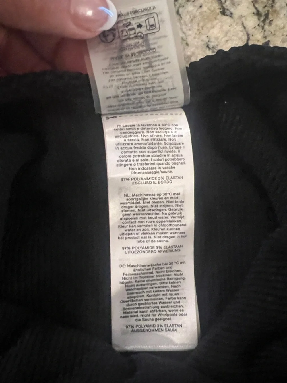 Hunza G Black Celine Swimsuit One Piece One Size Crinkle Loop Swimwear Noir NWOT - Picture 9 of 9